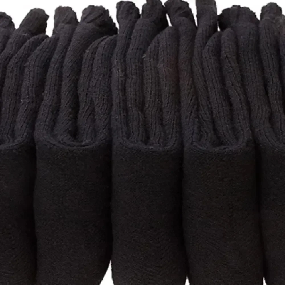 Black Merino Wool Blend Socks